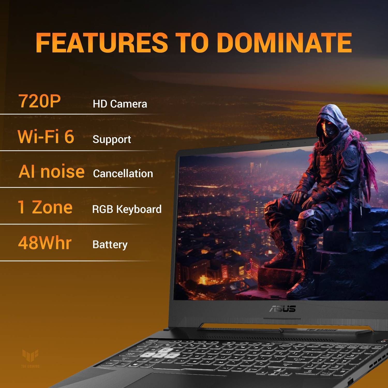ASUS TUF Gaming A15 AMD Ryzen 7 7445HS Laptop - Image 2