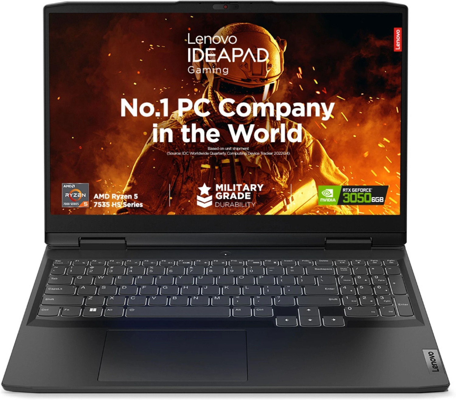 Image of Lenovo IdeaPad Gaming 3 AMD Ryzen 5 Hexa Core 7535HS - (16 GB /512 GB SSD /Windows 11 Home /4 GB Graphics /NVIDIA GeForce RTX 2050) 15ARH7 Gaming Laptop