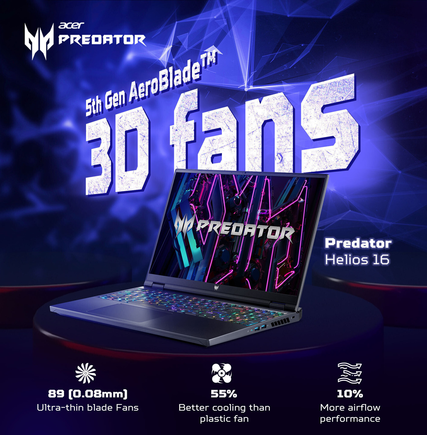 Image of Acer Predator Intel Core i9 13th Gen 13900HX - (32 GB /1 TB SSD /Windows 11 Home /12 GB Graphics /NVIDIA GeForce RTX 4080) PH16-71 Gaming Laptop