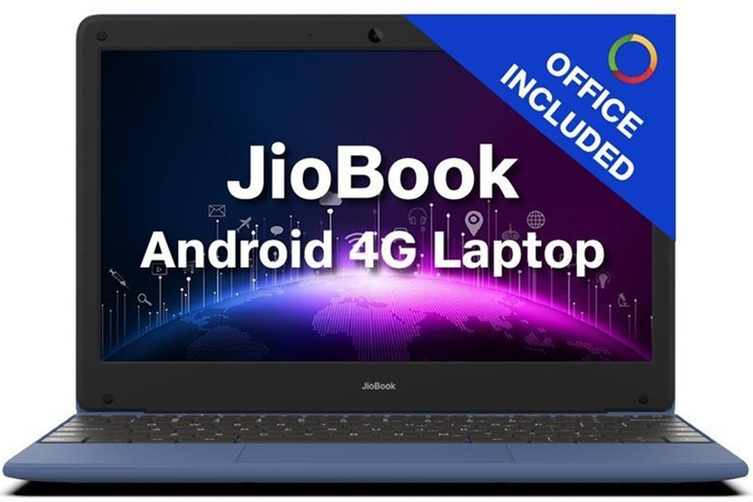 Image of Jio - JioBook 11 (JioOS) with Lifetime Office, MediaTek MT8788 - (4 GB /64 GB EMMC Storage /Android 11) NB1112MMBLU Thin and Light Laptop with inbuilt 4G LTE