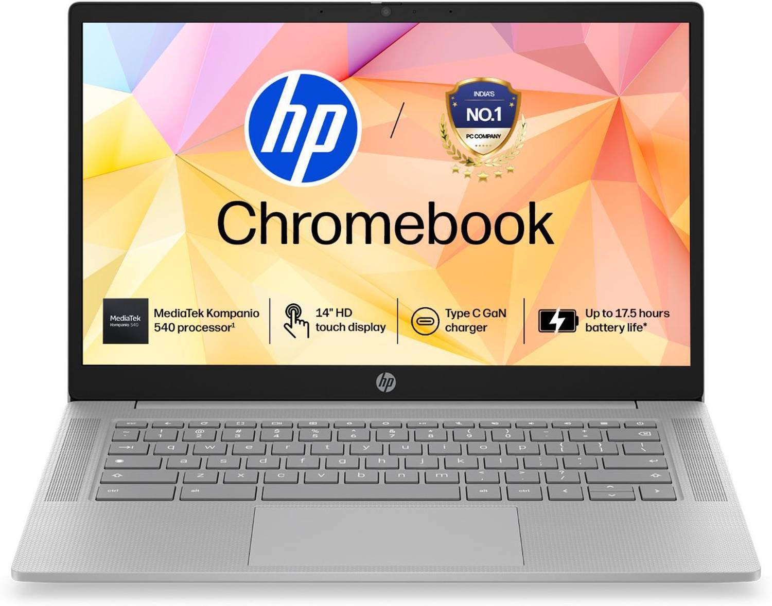 HP Chromebook 14a-nm0006MU MediaTek Kompanio 540 Silver - Image 1