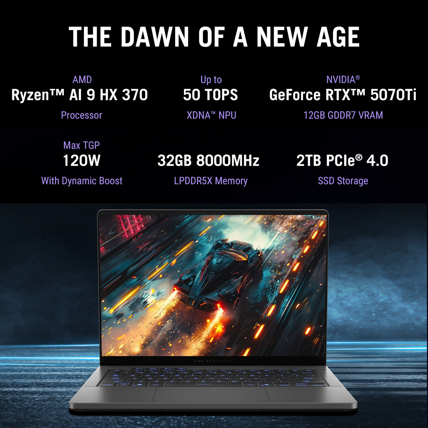 Image of ASUS ROG Zephyrus G14 (2025) with Office 2024 + M365 Basic* AMD Ryzen AI 9 12 Core HX 370 - (32 GB /2 TB SSD /Windows 11 Home /12 GB Graphics /NVIDIA GeForce RTX 5070 Ti /120 Hz /120 W) GA403WR-QS123WS Gaming Laptop