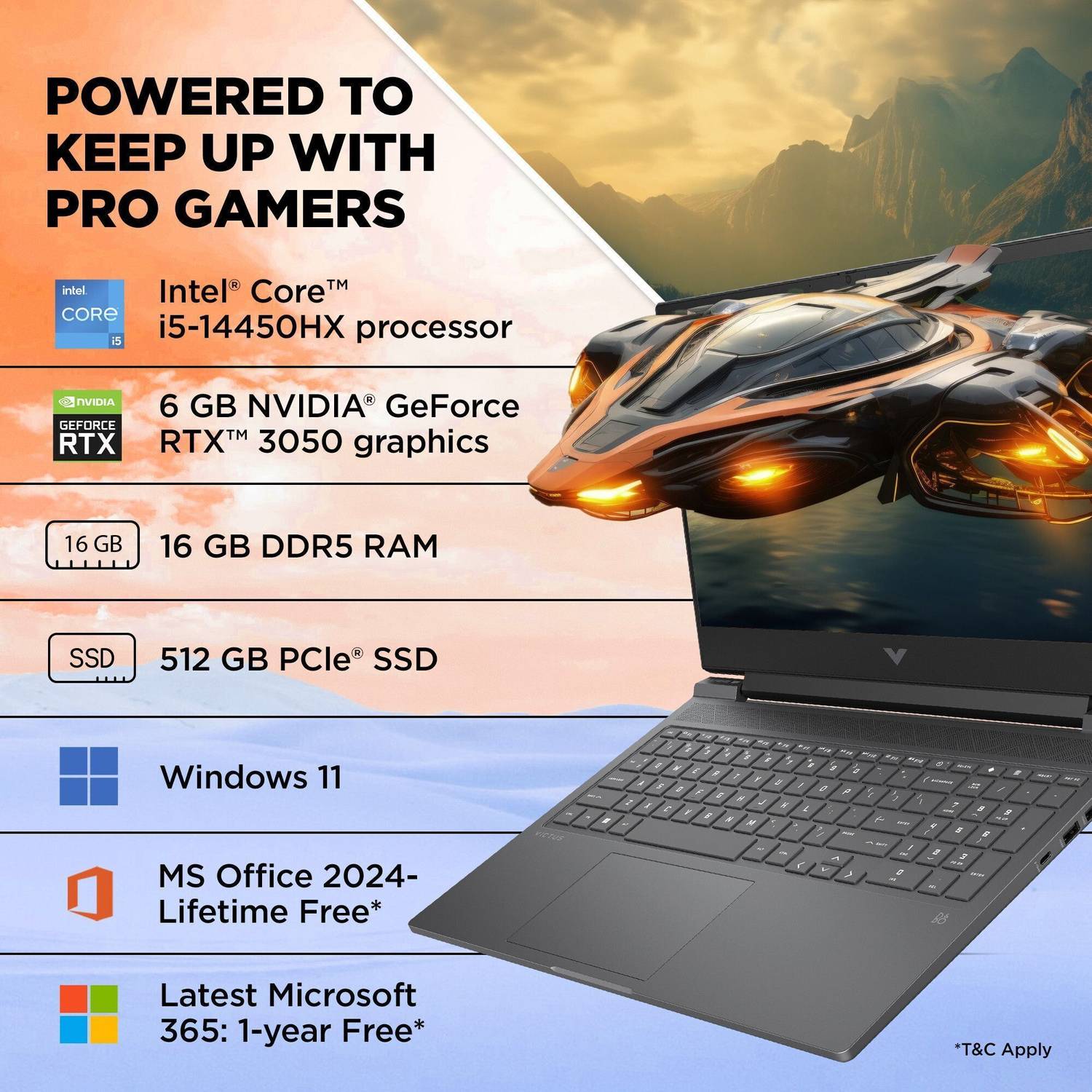 HP Victus 14450HX i5 14th Gen 16GB 512GB SSD RTX 3050 - Image 2