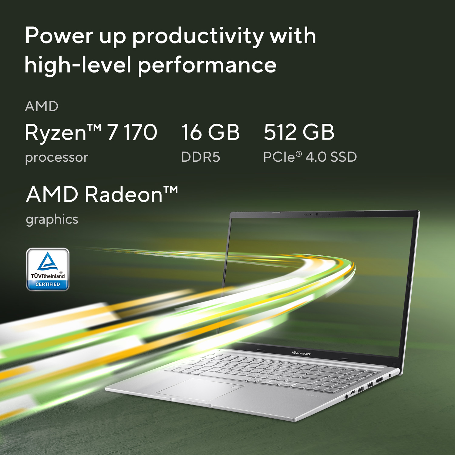 Image of ASUS Vivobook 15 (2026) with Office 2024 + M365 Basic*, AMD Ryzen 7 Octa Core 170 - (16 GB /512 GB SSD /Windows 11 Home) M1502NAQ-BQ121WS Thin and Light Laptop