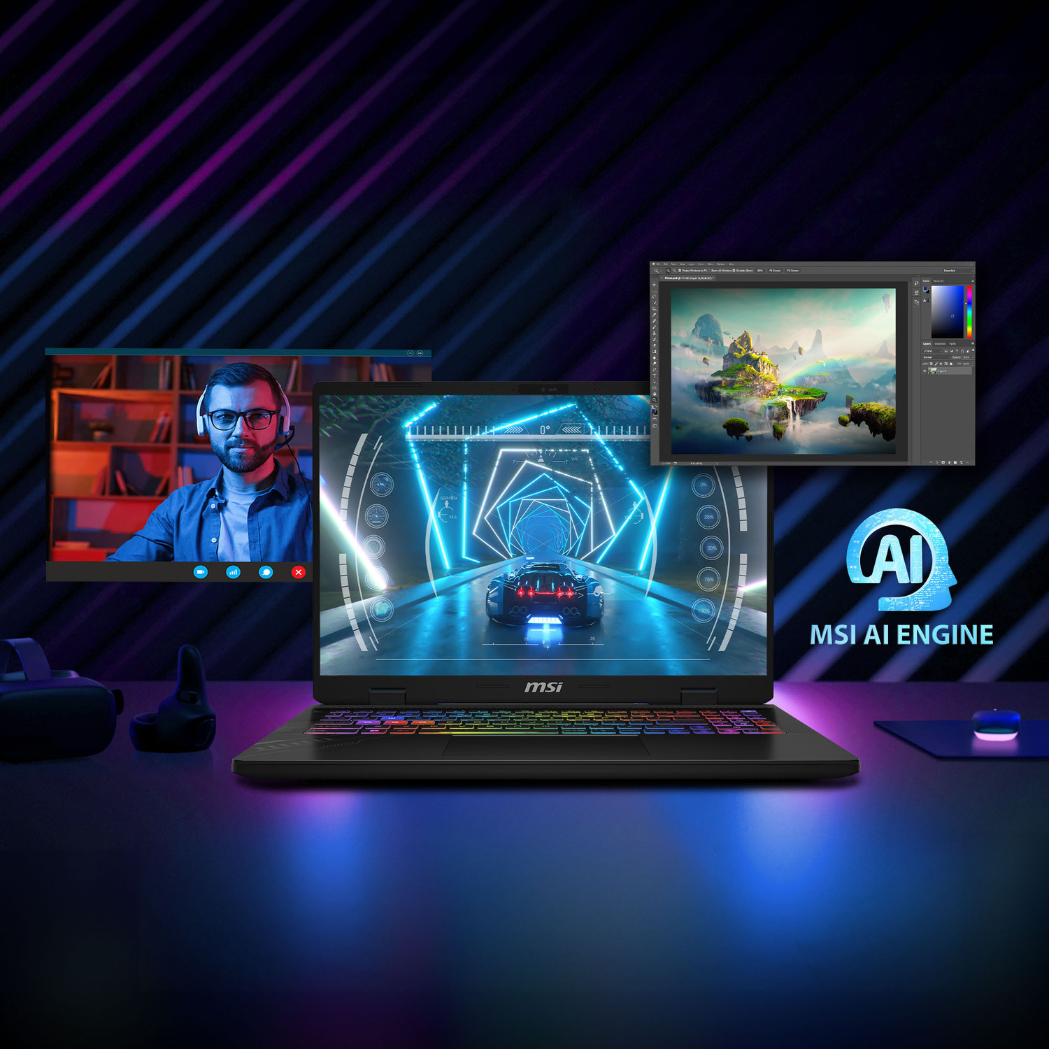 Image of MSI Crosshair 17 HX AI Intel Core Ultra 9 275HX - (32 GB /1 TB SSD /Windows 11 Home /8 GB Graphics /NVIDIA GeForce RTX 5070 /240 Hz /170 W) Crosshair 17 HX AI D2XWGKG Gaming Laptop