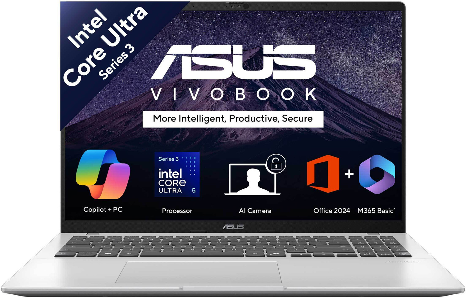 Image of ASUS Vivobook 16 Intel Core Ultra 5 Series 3 325 - (16 GB /512 GB SSD /Windows 11 Home) X1607AA-MB038WS Thin and Light Laptop