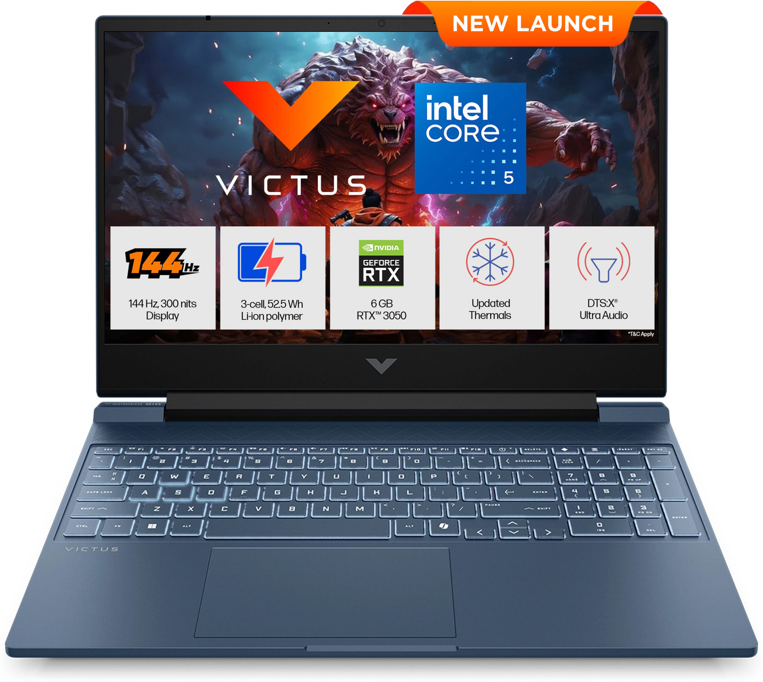 Image of HP Victus (i5 14th Gen) Intel Core 5 210 H - (24 GB /512 GB SSD /Windows 11 Home /6 GB Graphics /NVIDIA GeForce RTX 3050) 15-fa2556TX Gaming Laptop