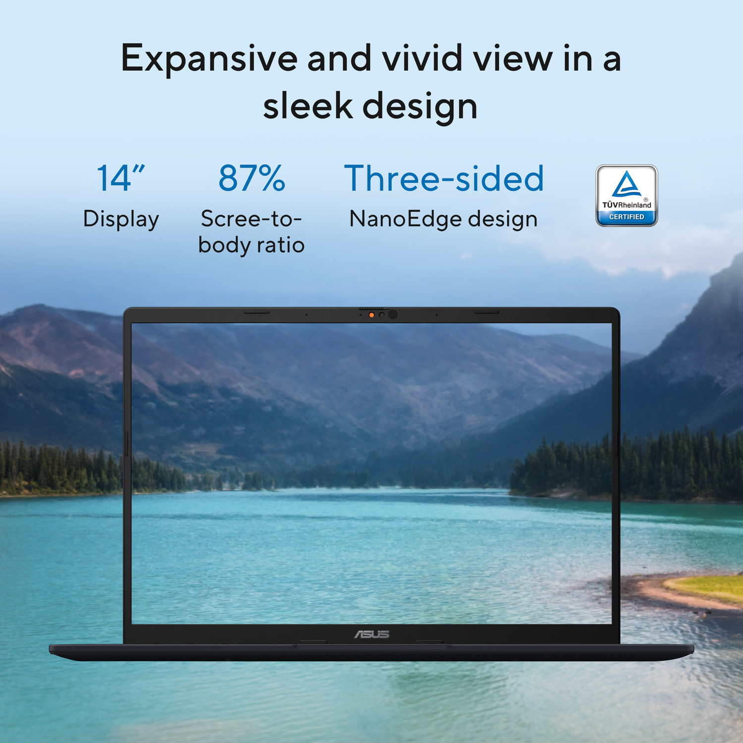 Image of ASUS Vivobook 14 (2026) AI PC with Office 2024 + M365 Basic*, Copilot+ PC Intel Core Ultra 5 Series 3 325 - (16 GB /512 GB SSD /Windows 11 Home) X1407AA-LY027WS Thin and Light Laptop