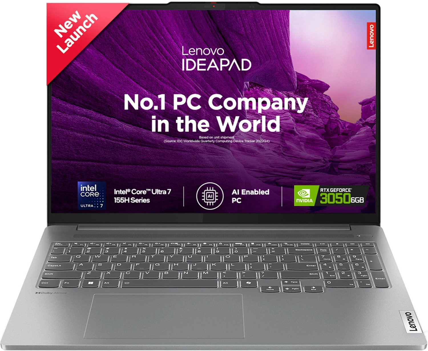 Image of Lenovo IdeaPad Pro 5 2K OLED AI PC Intel Core Ultra 7 155H - (16 GB /1 TB SSD /Windows 11 Home /6 GB Graphics /NVIDIA GeForce RTX 3050) 16IMH9 Gaming Laptop