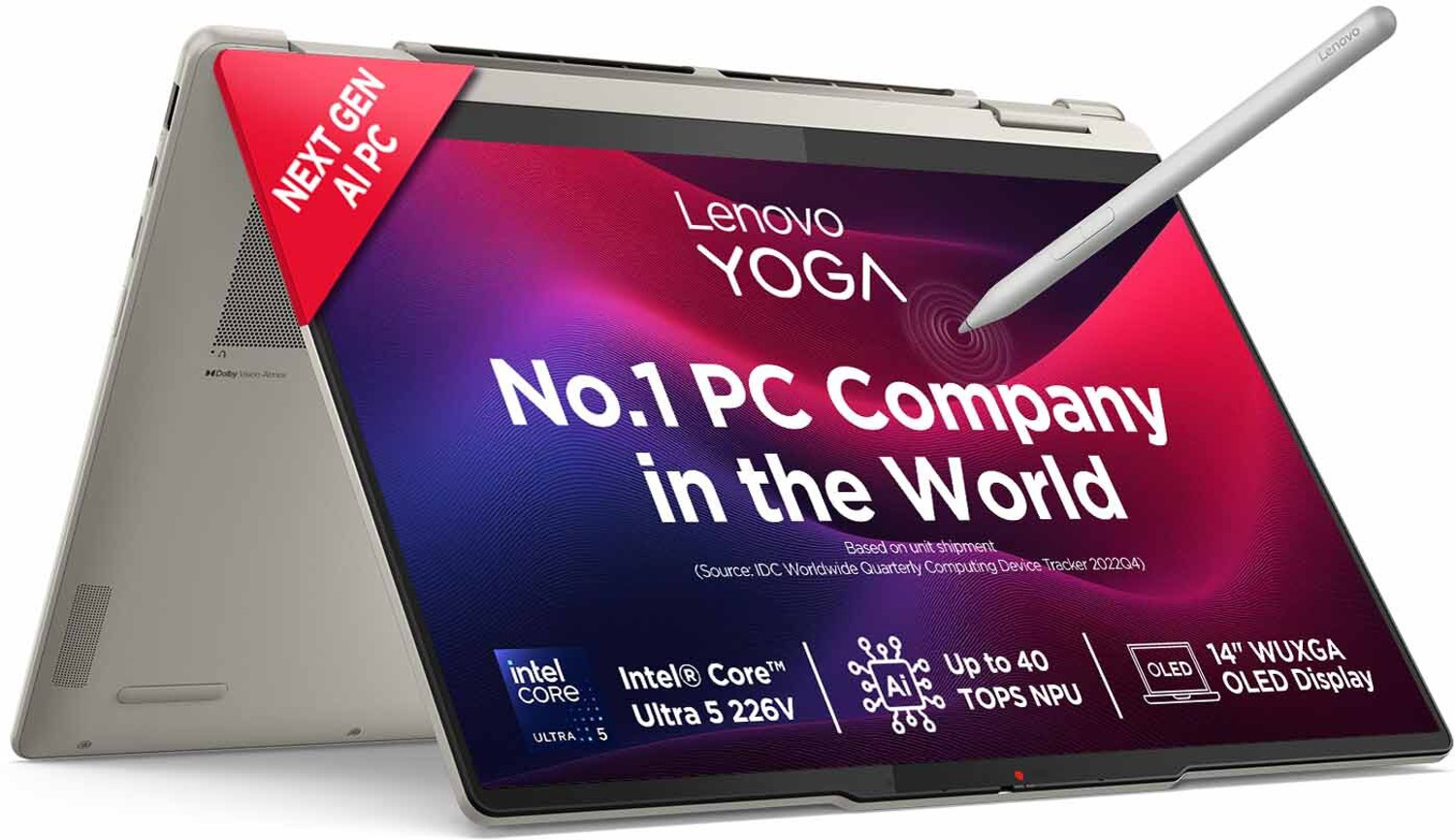 Image of Lenovo Yoga 2-in-1 OLED Display Intel Core Ultra 5 226V - (16 GB /512 GB SSD /Windows 11 Home) Yoga 7 2-in-1 14ILL10 Laptop