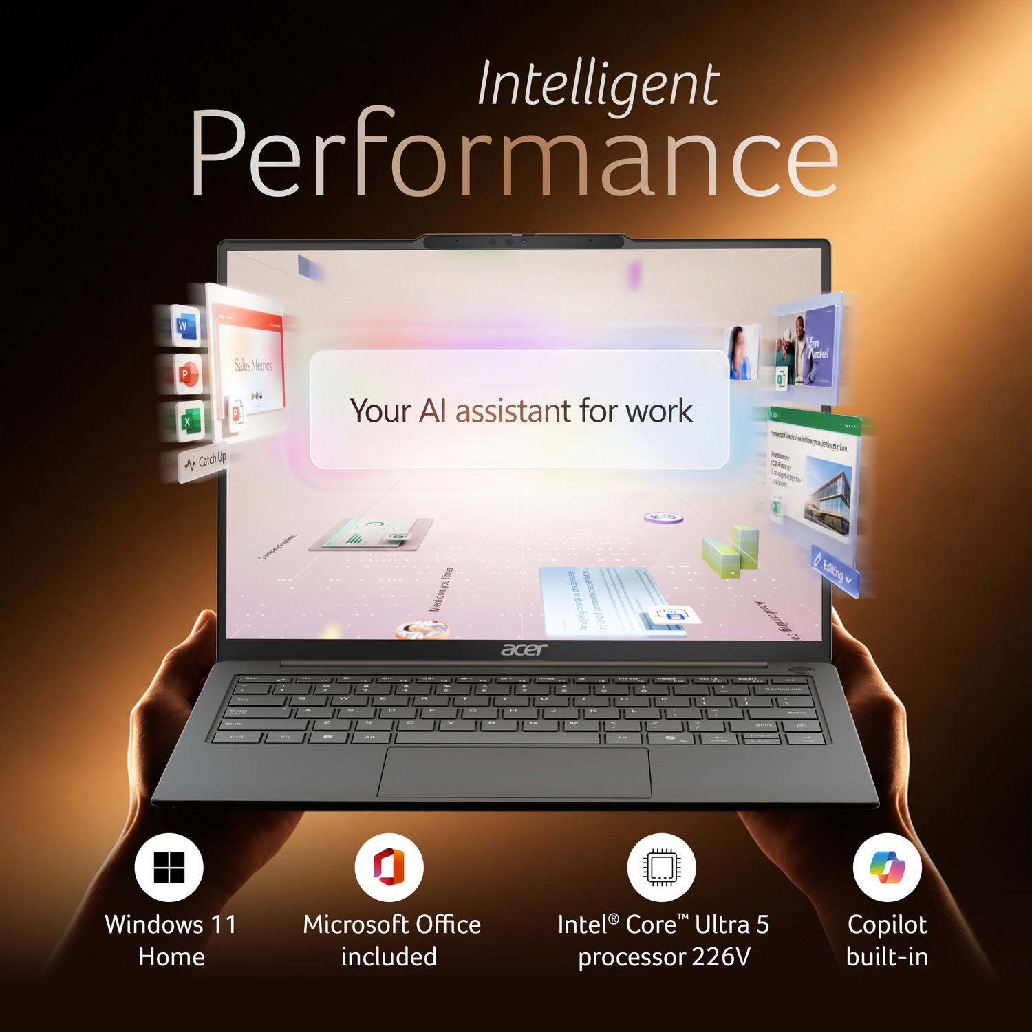 Image of Acer Swift Neo AI PC Intel Core Ultra 5 226V - (16 GB /512 GB SSD /Windows 11 Home) SFN14-56 Notebook