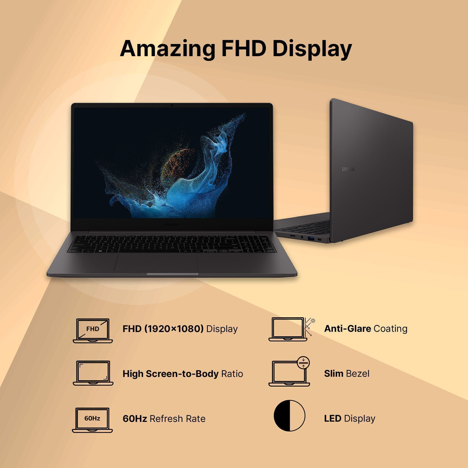 Image of Samsung Galaxy Book 2 Intel Core i5 12th Gen 1235U - (8 GB /512 GB SSD /Windows 11 Home) NP550 Thin and Light Laptop