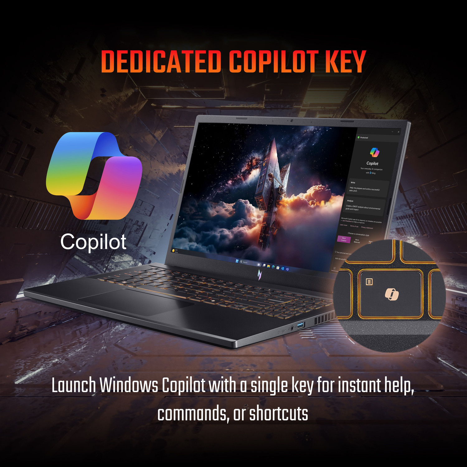 Image of Acer Nitro V 15 (i5 14th Gen) Intel Core 5 210H - (16 GB /512 GB SSD /Windows 11 Home /6 GB Graphics /NVIDIA GeForce RTX 4050) ANV15-52 Gaming Laptop