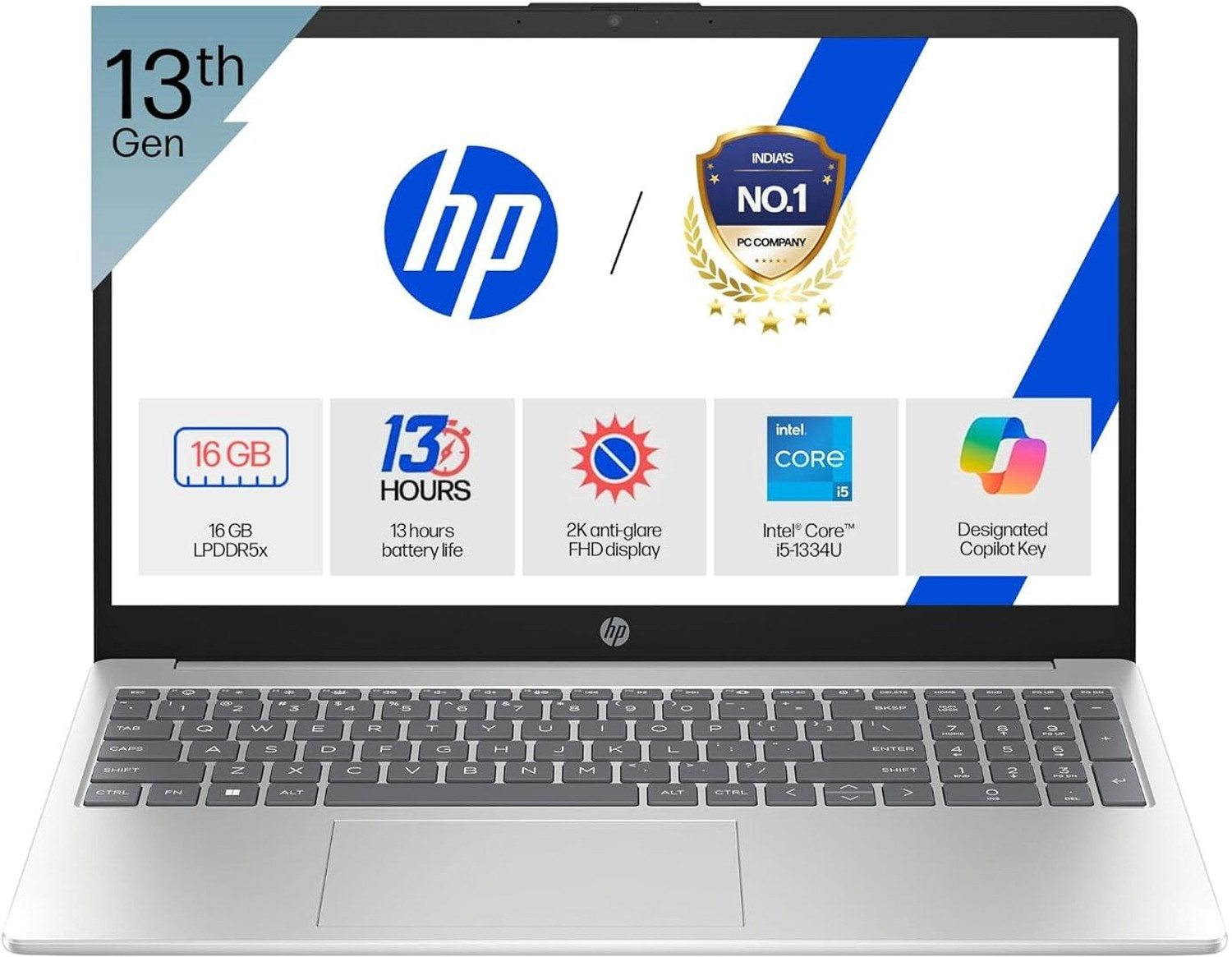 Image of HP Omnibook Intel Core i5 13th Gen 1334U - (16 GB /512 GB SSD /Windows 11 Home) 16-ba1789TU Laptop