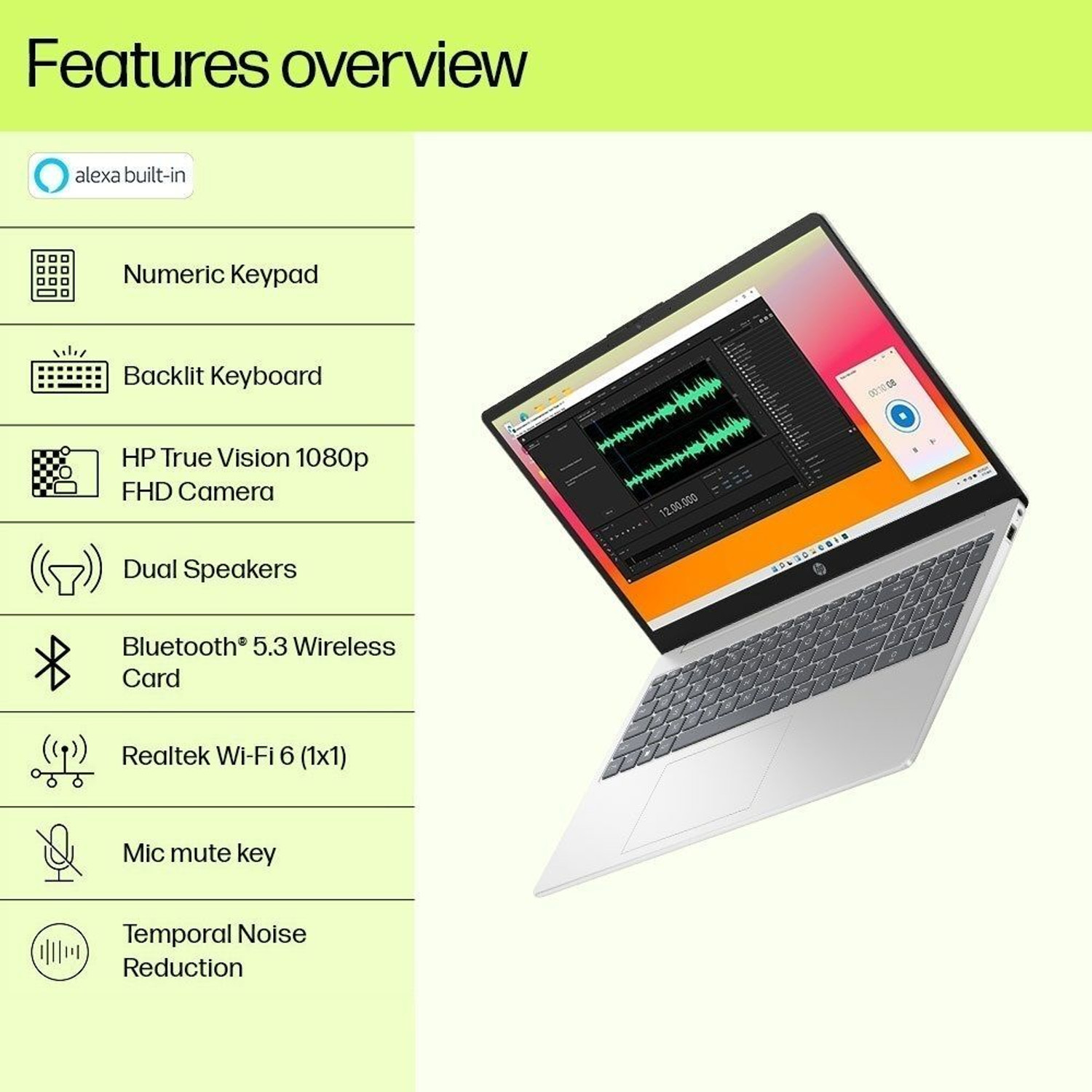 Image of HP 15s Intel Core i5 13th Gen 1334U - (16 GB /512 GB SSD /Windows 11 Home) 15-fd0013TU Thin and Light Laptop