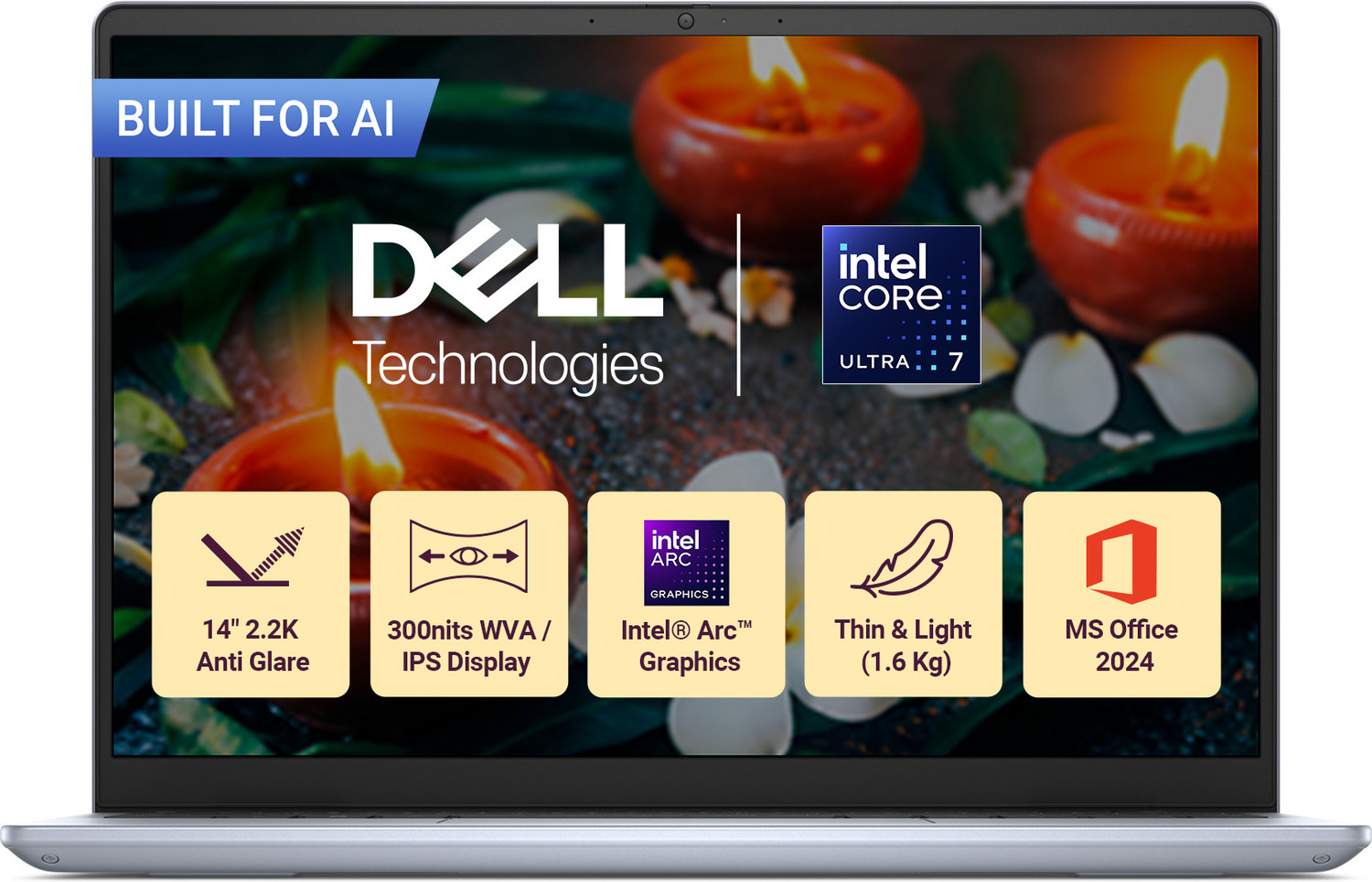 Image of DELL Inspiron Intel Core Ultra 7 155H - (16 GB /1 TB SSD /Windows 11 Home) 7440 Thin and Light Laptop