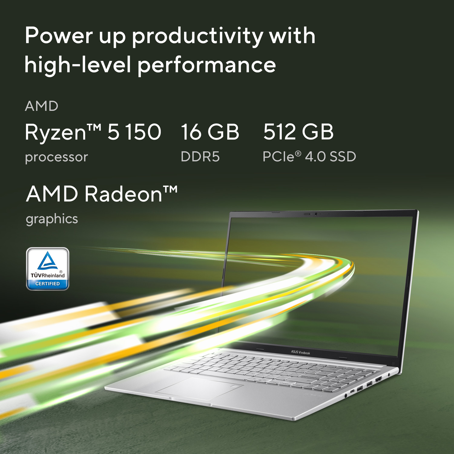 Image of ASUS Vivobook 15 (2026) with Office 2024 + M365 Basic*, AMD Ryzen 5 Hexa Core 150 - (16 GB /512 GB SSD /Windows 11 Home) M1502NAQ-BQ119WS Thin and Light Laptop