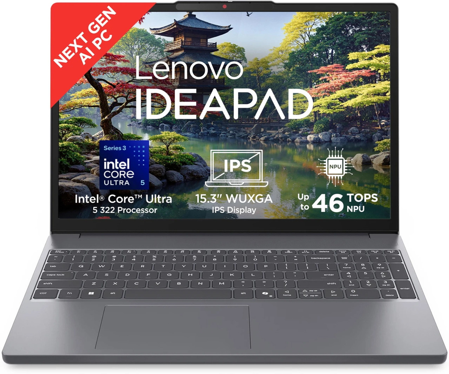 Image of Lenovo IdeaPad Slim 3 (Gen 11) Next-gen AI PC Intel Core Ultra 5 Series 3 322 - (16 GB /512 GB SSD /Windows 11 Home) IdeaPad Slim 3 15IPH11 Thin and Light Laptop (15.3 inch, Luna Grey, With MS Office)