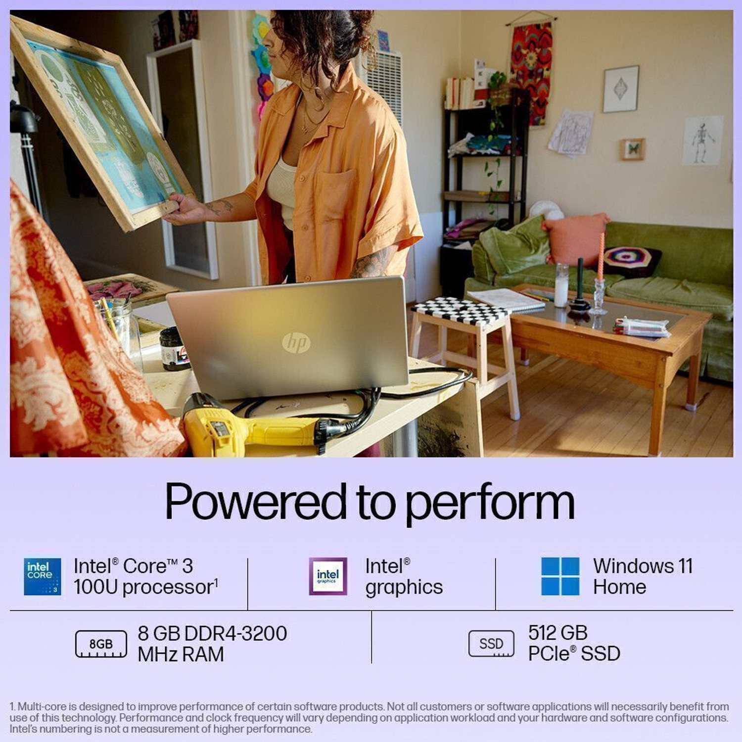 Image of HP (Core i3 14th Gen) Intel Core 3 100U - (8 GB /512 GB SSD /Windows 11 Home) 15-fd1095TU Thin and Light Laptop