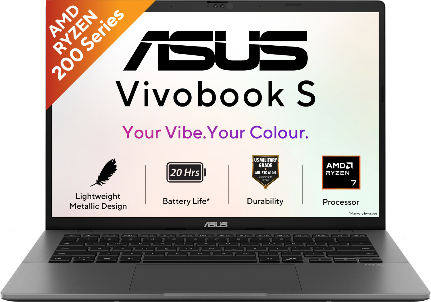 Image of ASUS Vivobook S14 (2026) with Office 2024 + M365 Basic*, AI PC NPU up to 16TOPS AMD Ryzen 7 260 - (16 GB /1 TB SSD /Windows 11 Home) M3407HA-LY750WS Thin and Light Laptop