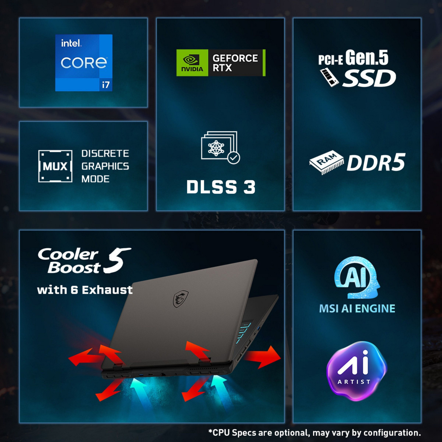 Image of MSI Sword 16 HX Intel Core i7 13th Gen 13700HX - (16 GB /1 TB SSD /Windows 11 Home /8 GB Graphics /NVIDIA GeForce RTX 4060 /144 Hz) Sword 16 HX B13VFKG-653IN Gaming Laptop
