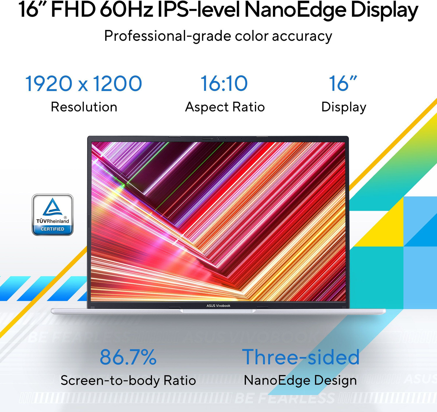 Image of ASUS Vivobook 16 (2025) with Office 2024 + M365 Basic* Intel Core i5 13th Gen 13420H - (16 GB /512 GB SSD /Windows 11 Home) X1605VA-MB1627WS Thin and Light Laptop