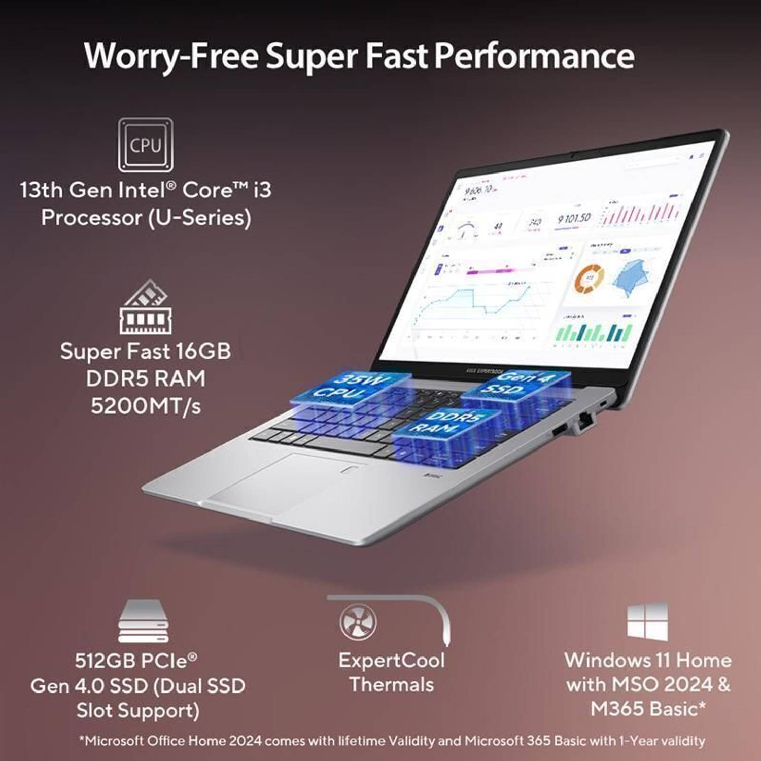 ASUS Expertbook P1 13th Gen i3 1315U 8GB/512GB SSD - Image 3