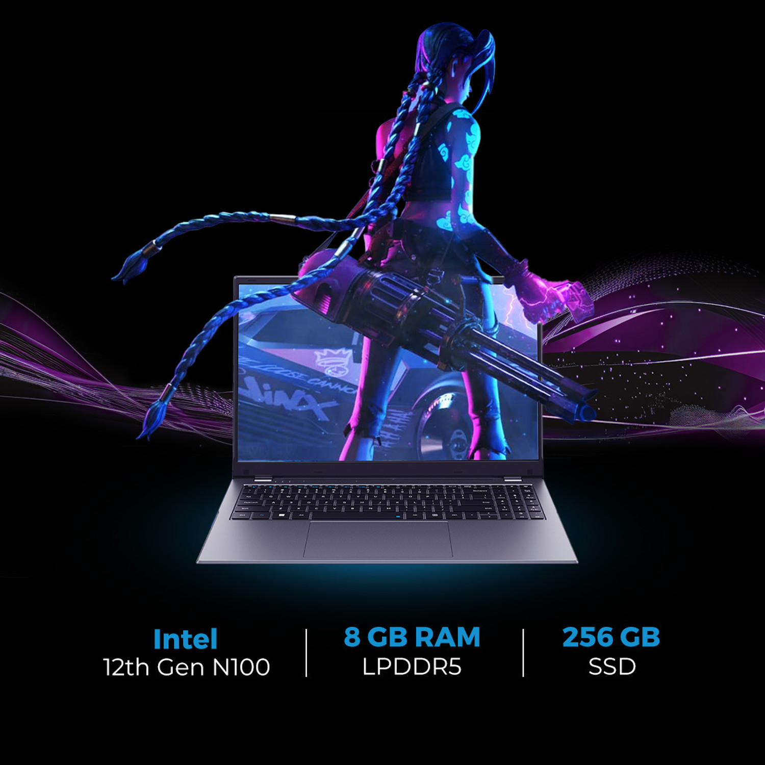 Image of CHUWI Intel Celeron Quad Core 12th Gen N100 - (16 GB /512 GB SSD /Windows 11 Home) GemiBook Plus Laptop