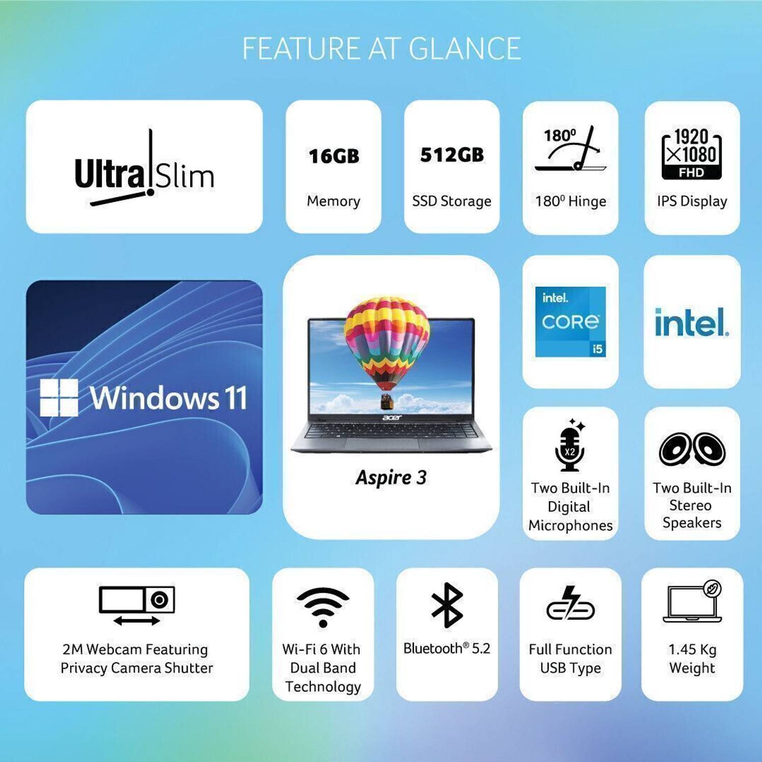 Acer Aspire 3 Intel Core i5 13th Gen 1334U 16GB/512GB SSD - Image 2