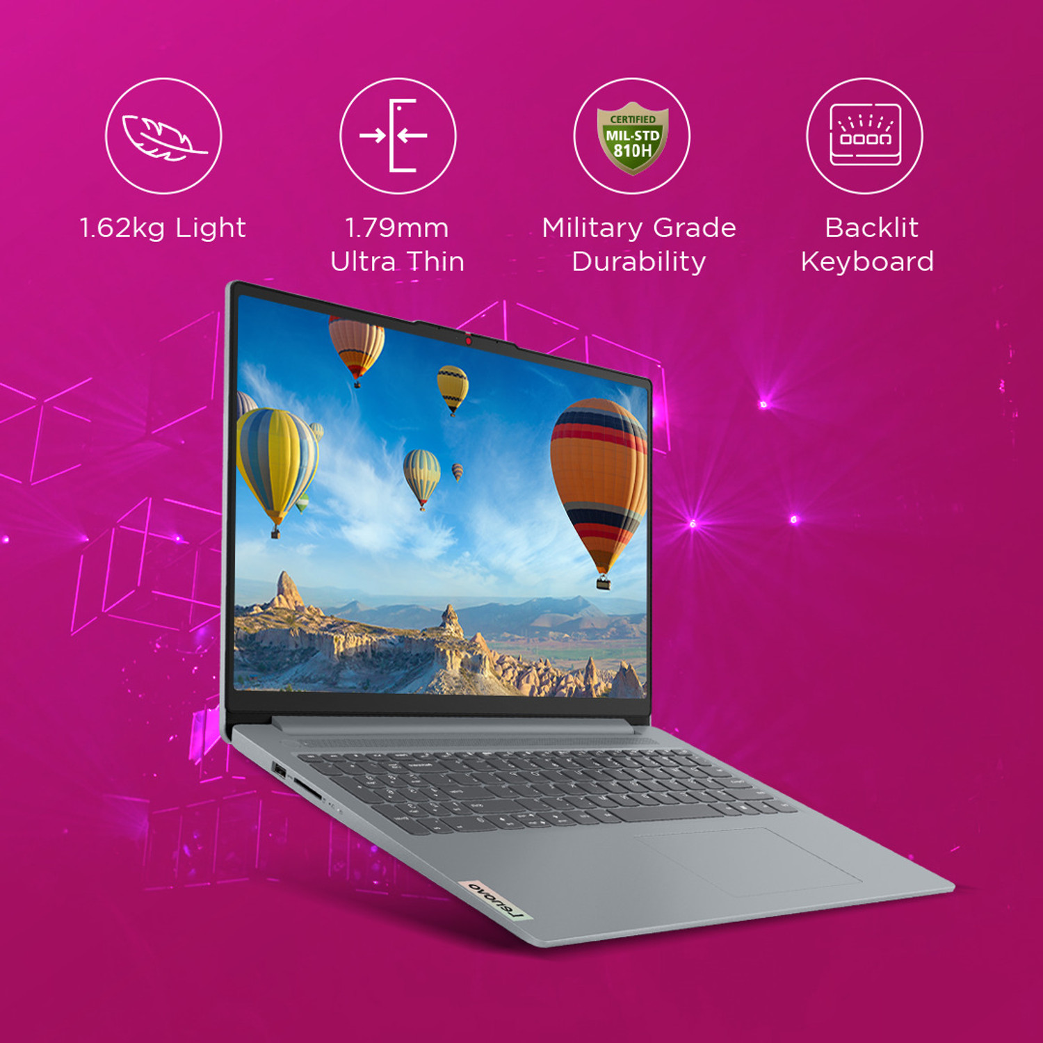 Image of Lenovo IdeaPad Slim 3 with 1Year ADP AMD Ryzen 5 40 - (16 GB /512 GB SSD /Windows 11 Home) 15AMN8 Laptop