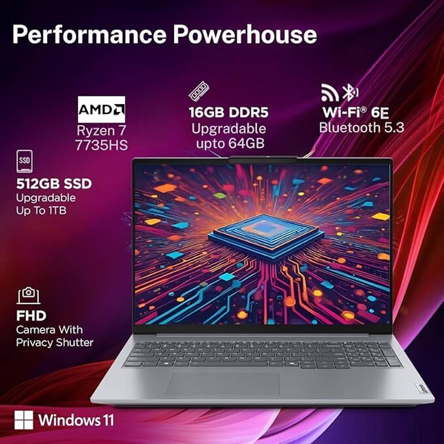 Lenovo THINKBOOK 16 AMD Ryzen 7 7735HS 16GB/512GB SSD - Image 2
