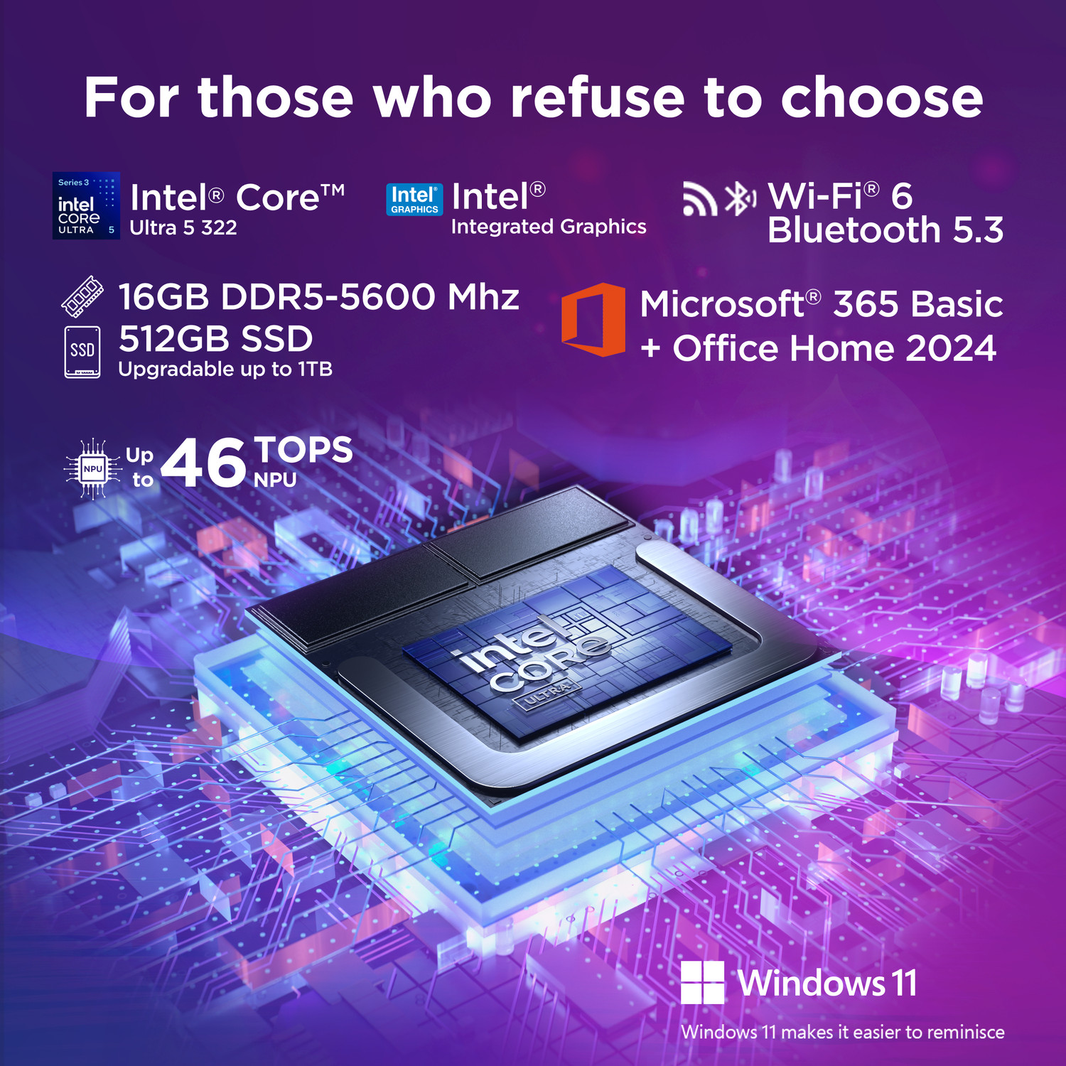 Image of Lenovo IdeaPad Slim 3 (Gen 11) Next-gen AI PC Intel Core Ultra 5 Series 3 322 - (16 GB /512 GB SSD /Windows 11 Home) IdeaPad Slim 3 15IPH11 Thin and Light Laptop