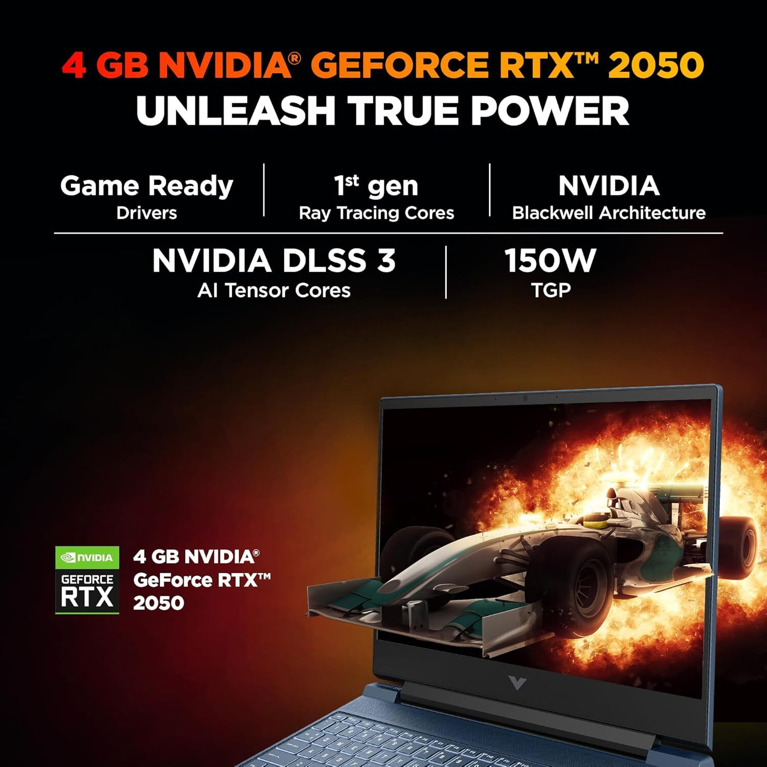 Image of HP AMD Ryzen 7 Hexa Core - (16 GB /1 TB SSD /Windows 11 Home /4 GB Graphics /NVIDIA GeForce RTX 2050) 15-fb3197AX Gaming Laptop