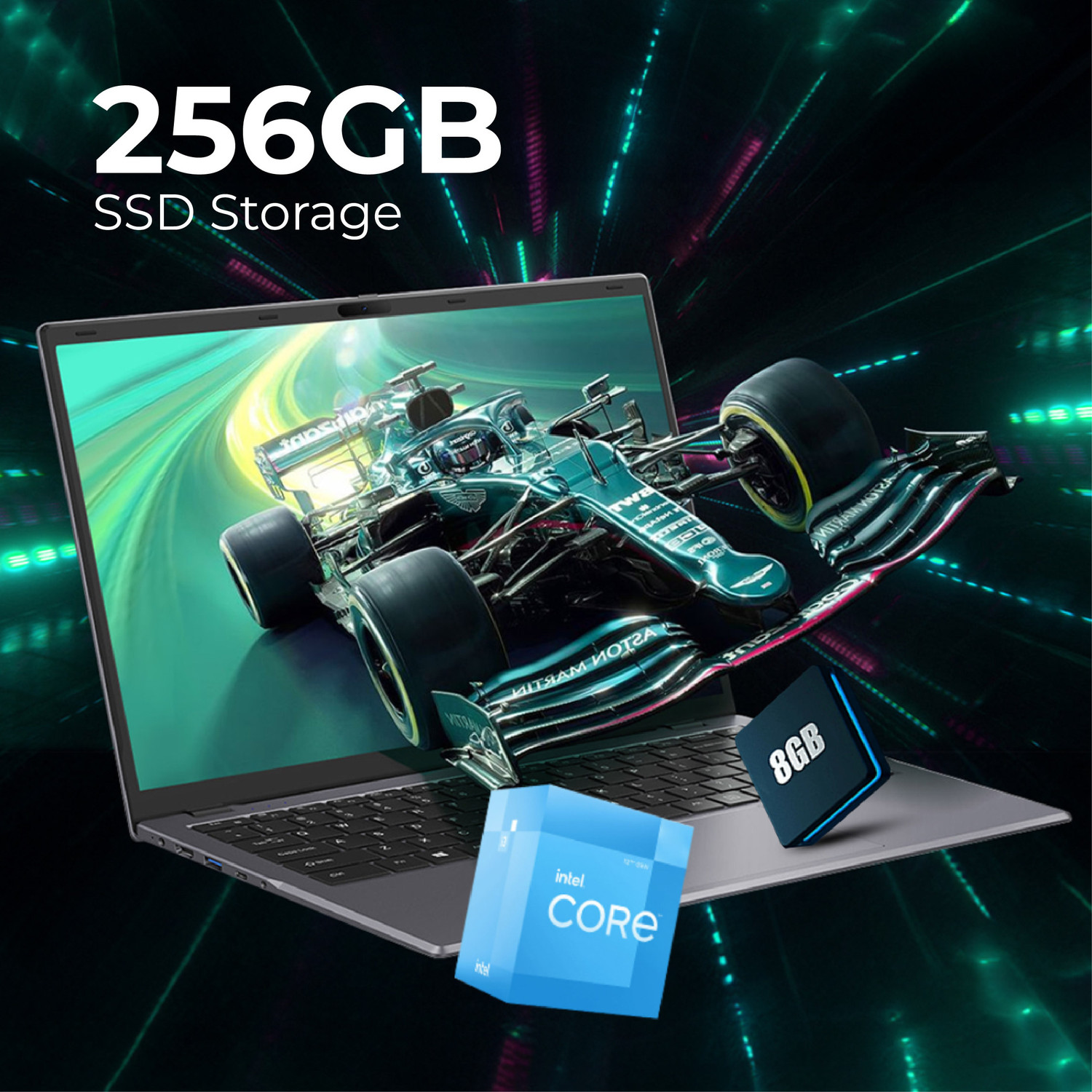 Image of CHUWI Intel Celeron Quad Core 12th Gen N100 - (8 GB /256 GB SSD /Windows 11 Home) GemiBook X Pro Laptop