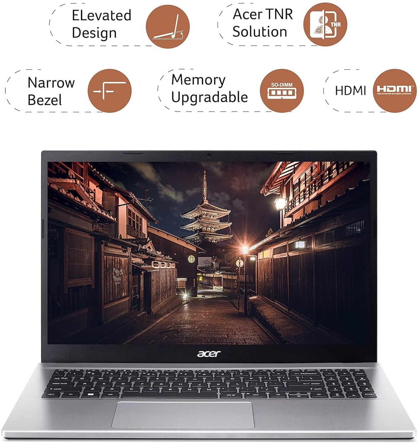 Image of Acer Aspire 3 Intel Core i3 12th Gen 1215U - (8 GB /512 GB SSD /Windows 11 Home) A325-51 Thin and Light Laptop