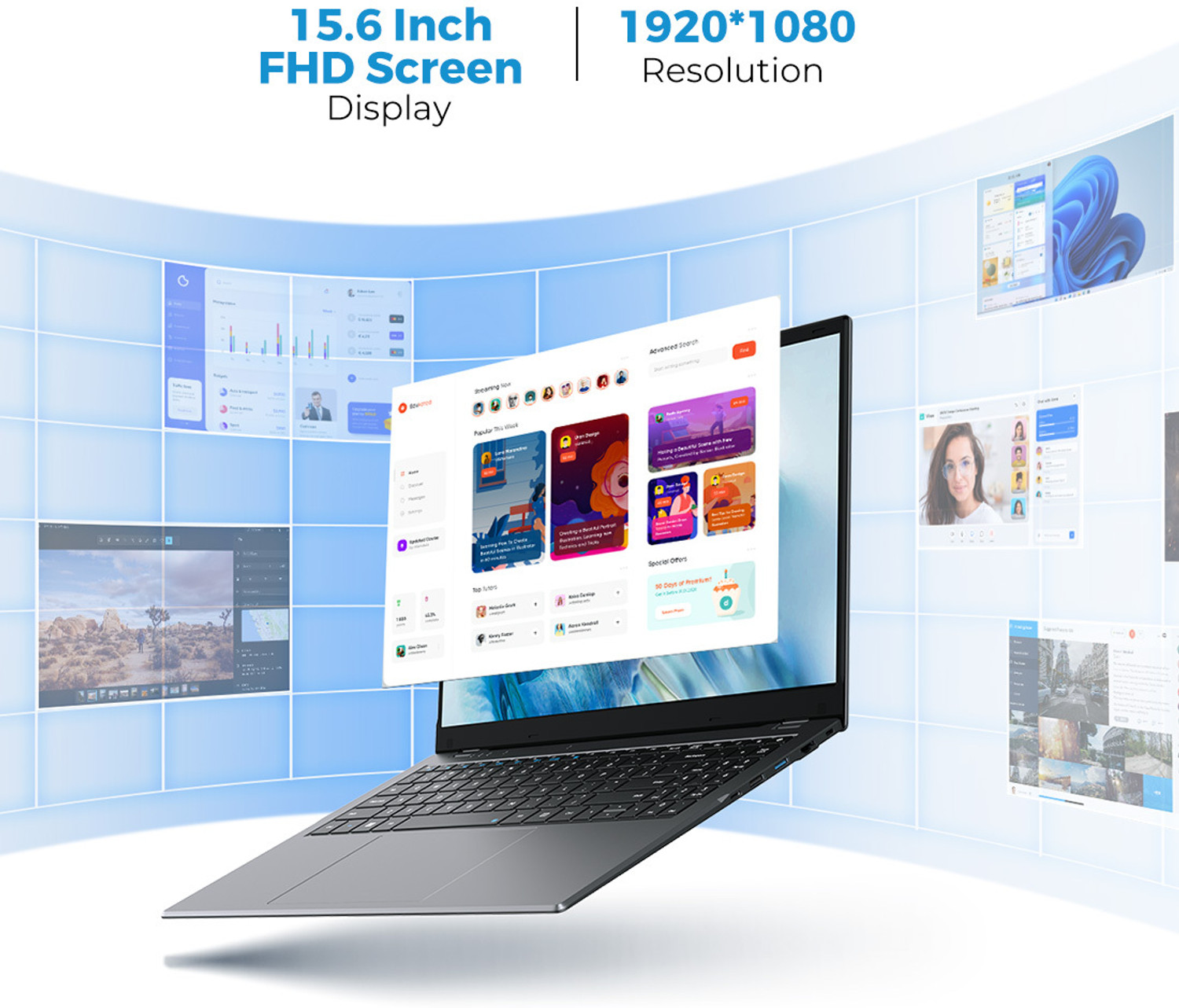 Image of CHUWI Intel Celeron Quad Core 12th Gen N100 - (16 GB /512 GB SSD /Windows 11 Home) GemiBook Plus Laptop