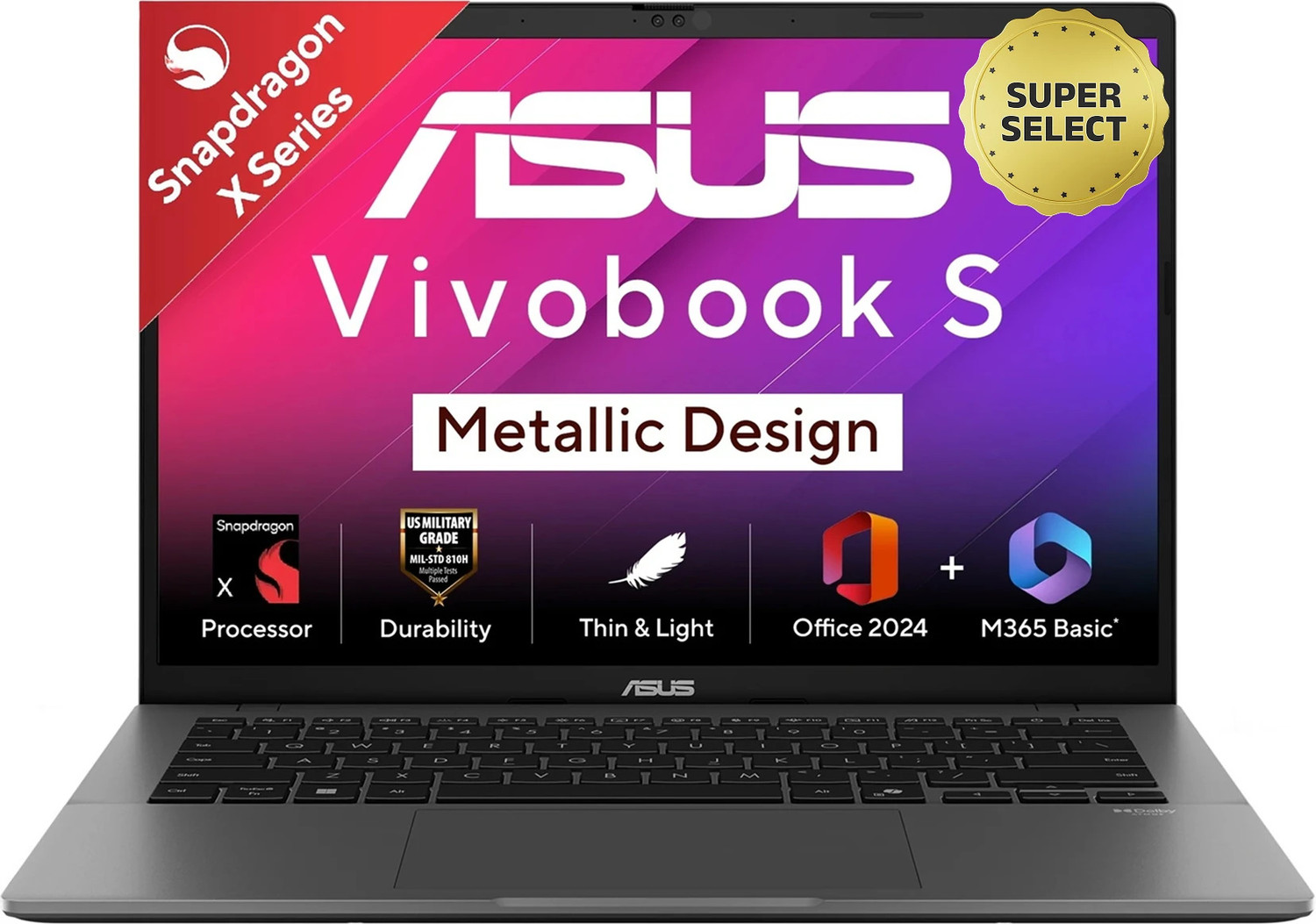ASUS Vivobook S14 (2025) with Office 2024 + M365 Basic*, AI PC