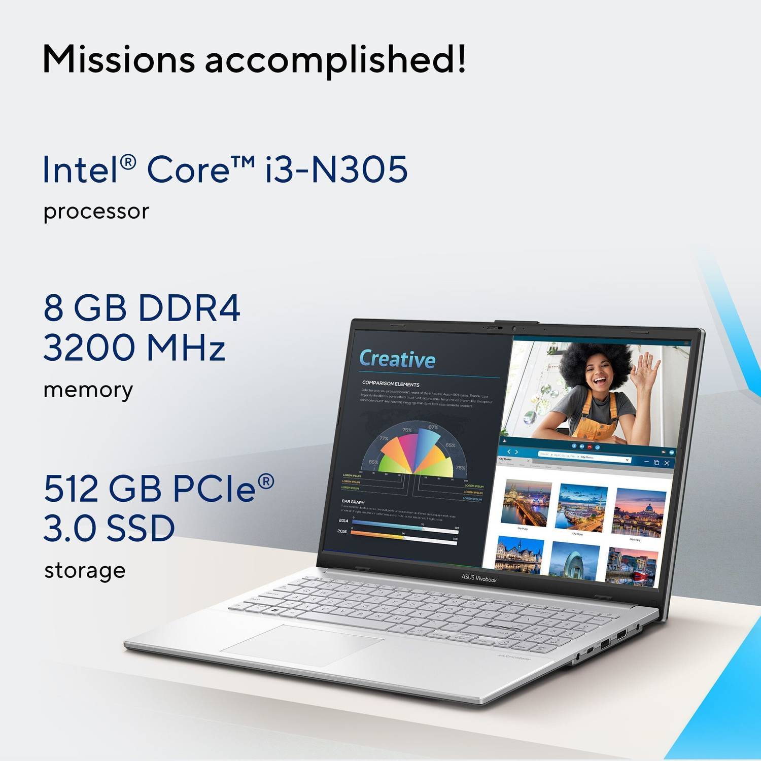 ASUS Vivobook Go 15 Intel Core i3 8GB 512GB SSD - Image 3