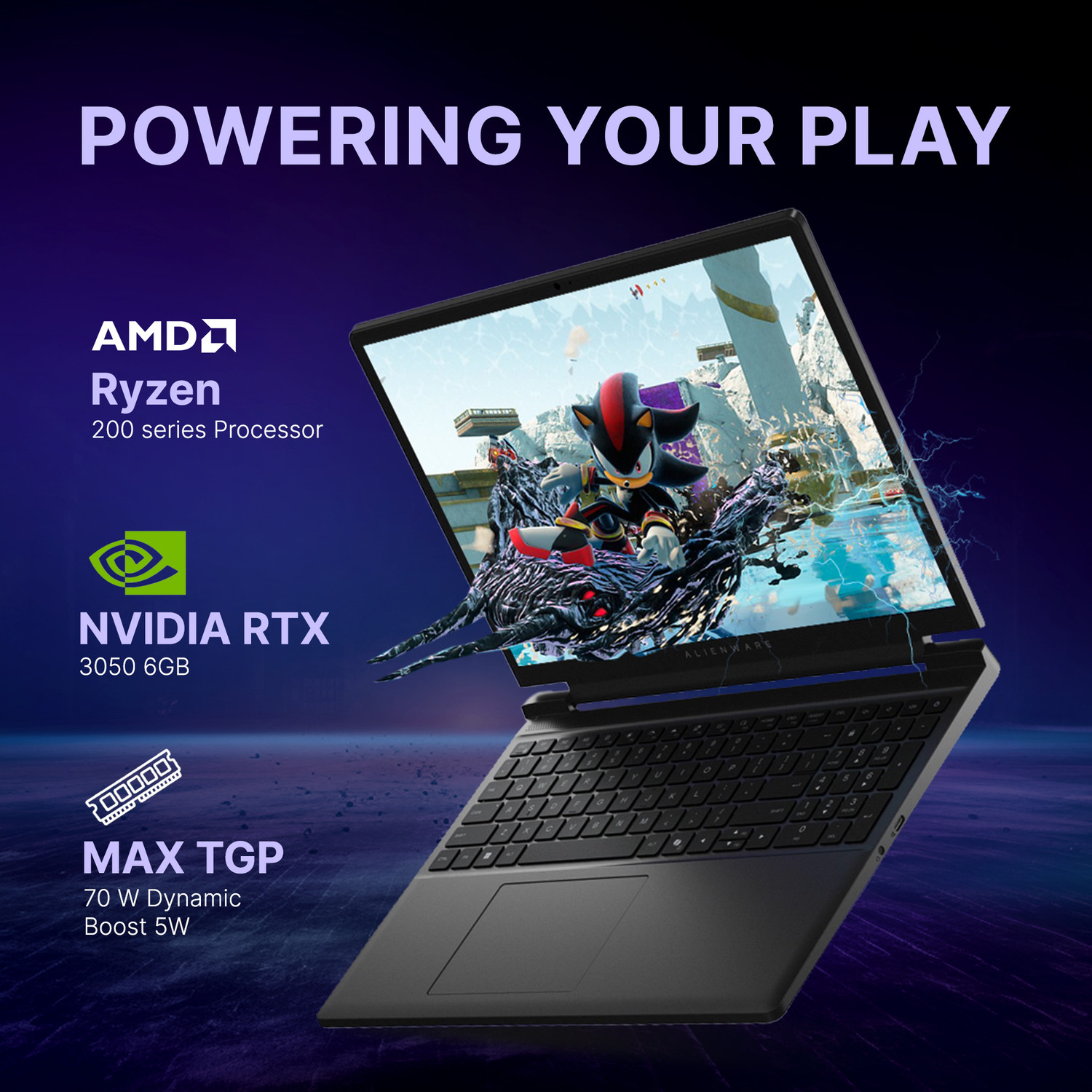 Image of DELL Alienware 15 AMD Ryzen 7 260 - (16 GB /512 GB SSD /Windows 11 Home /6 GB Graphics /NVIDIA GeForce RTX 3050 /165 Hz) Alienware 15 Gaming Laptop