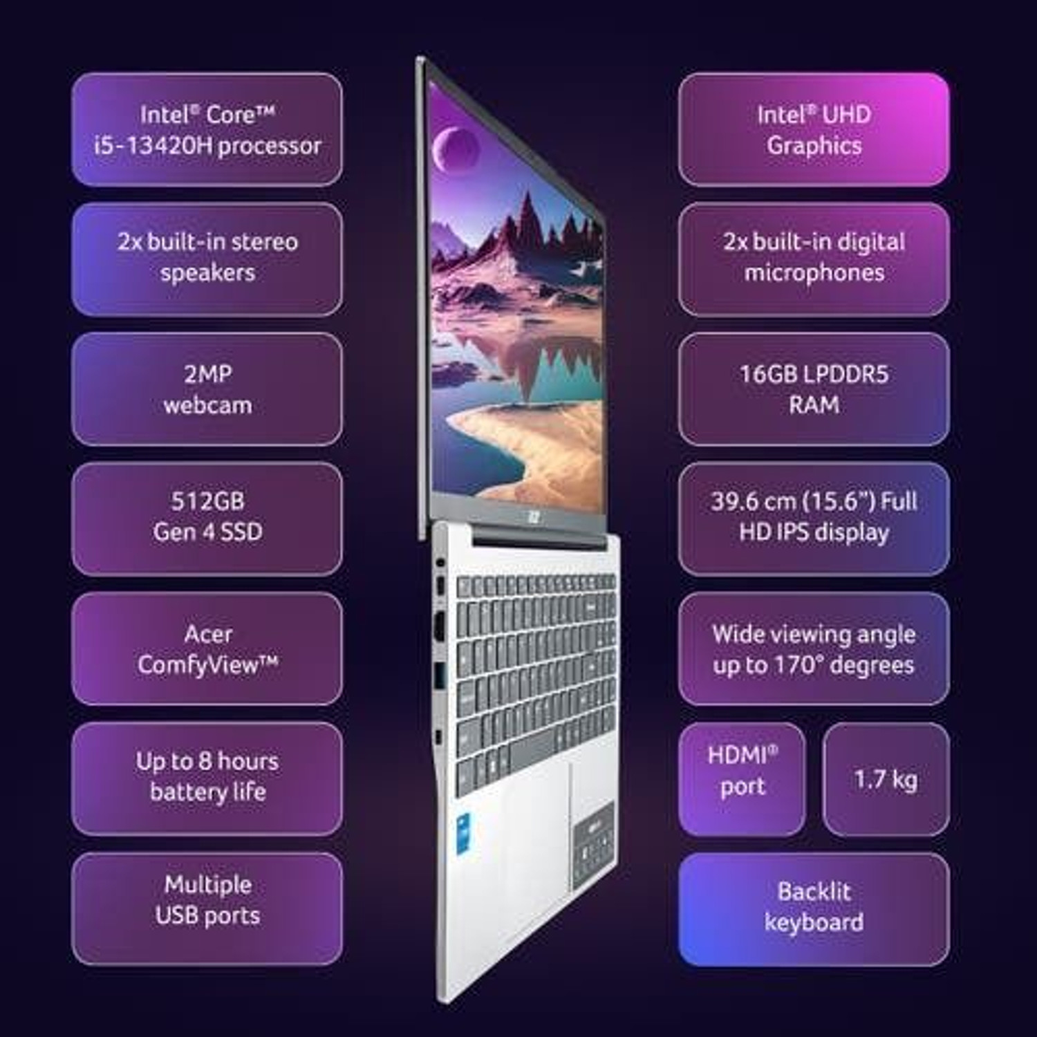 Image of Acer Aspire Intel Core i5 13th Gen - (16 GB /512 GB SSD /Windows 11 Home) AL15-52H Thin and Light Laptop