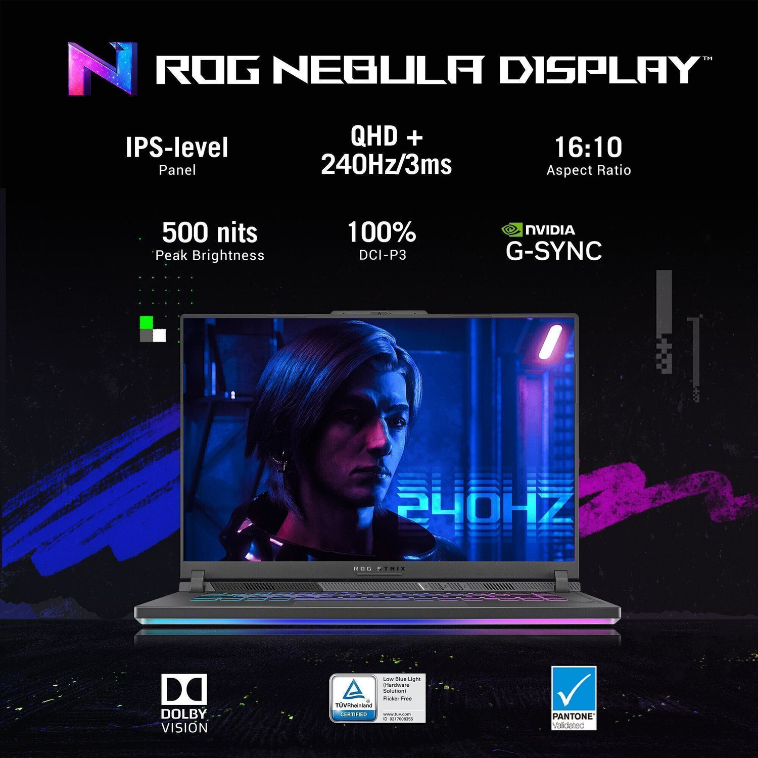 Image of ASUS ROG Strix G16 Intel Core i9 13th Gen 13980HX - (16 GB /1 TB SSD /Windows 11 Home /8 GB Graphics /NVIDIA GeForce RTX 4060 /240 Hz) G614JV-N4242WS Gaming Laptop