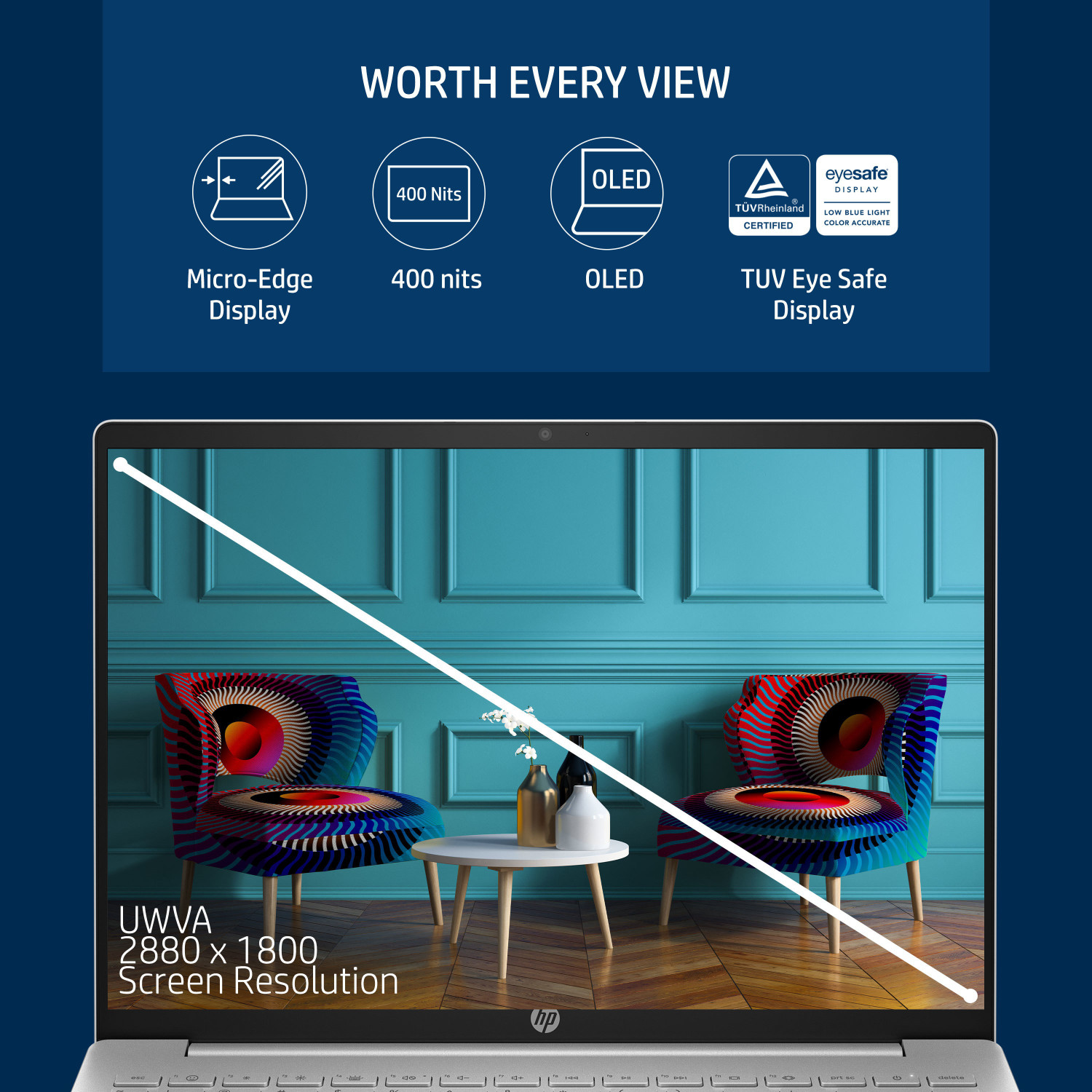 Image of HP Pavilion Plus Creator OLED Eyesafe H-Series Intel Core i7 12th Gen 12700H - (16 GB /1 TB SSD /Windows 11 Home) 14-eh0024TU Thin and Light Laptop