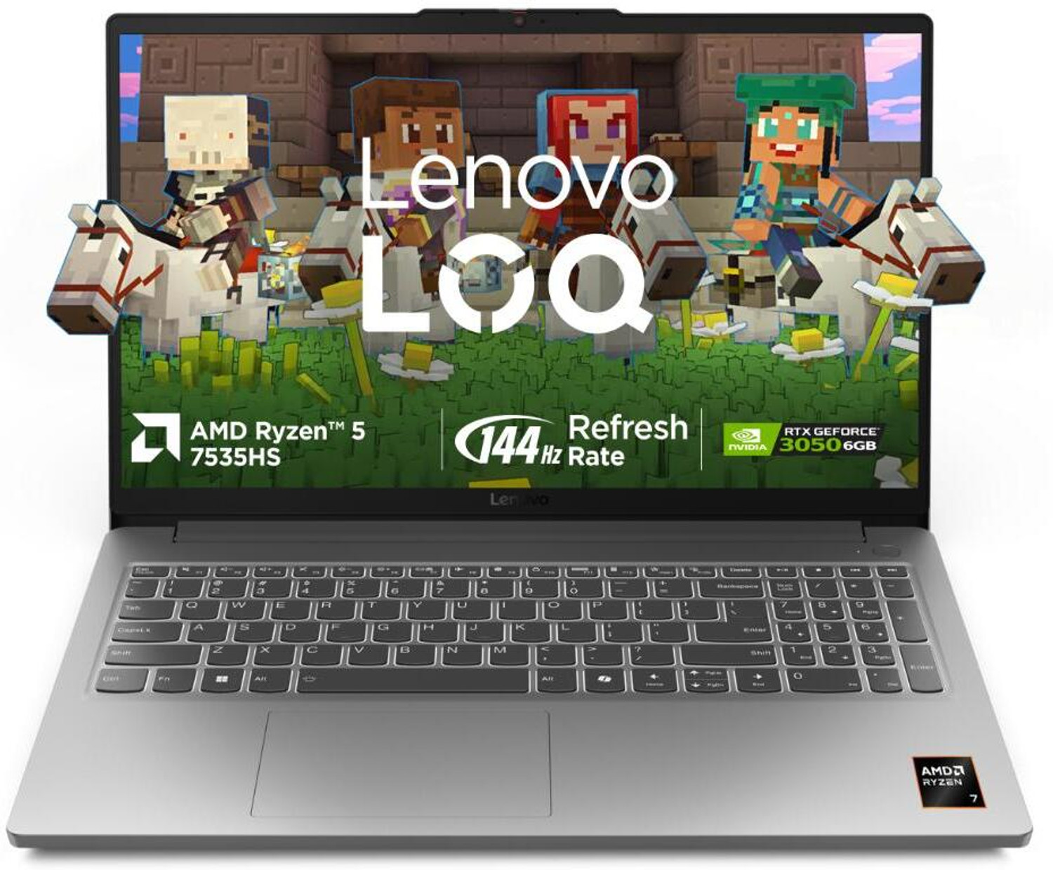 Image of Lenovo LOQ Essential AMD Ryzen 5 Hexa Core 7535HS - (16 GB /512 GB SSD /Windows 11 Home /6 GB Graphics /NVIDIA GeForce RTX 3050) LOQ 15ARP10E Gaming Laptop