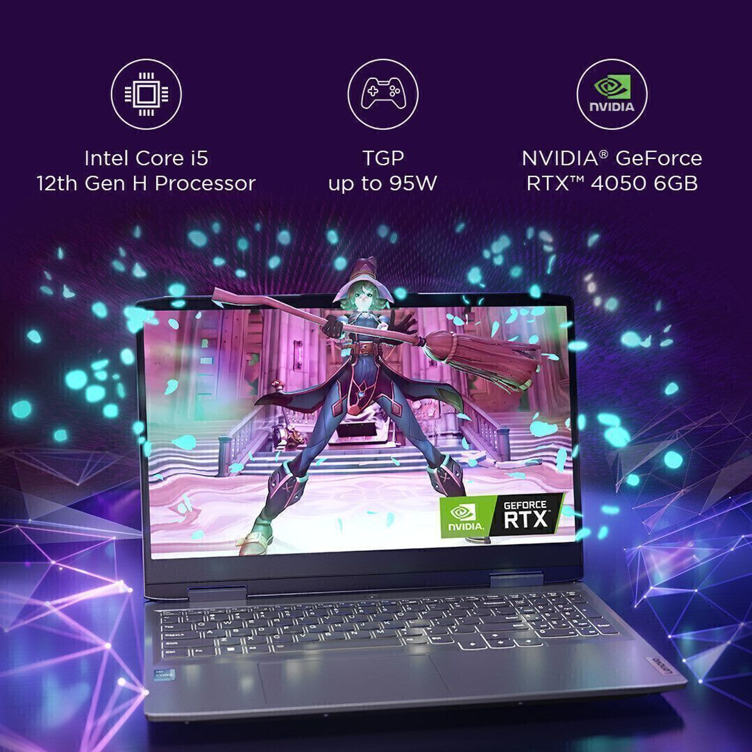 Image of Lenovo LOQ Intel Core i5 12th Gen 12450H - (16 GB /512 GB SSD /Windows 11 Home /6 GB Graphics /NVIDIA GeForce RTX 4050) 15IRH8 Gaming Laptop