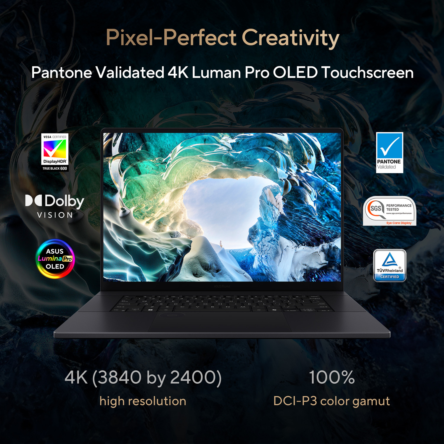 Image of ASUS ProArt P16 (2026) for Creator with Touch Screen,AI PC AMD Ryzen AI 9 12 Core 370HX - (32 GB /1 TB SSD /Windows 11 Home /16 GB Graphics /NVIDIA GeForce RTX 5080 /120 Hz) H7606WW-SE066WS Gaming Laptop