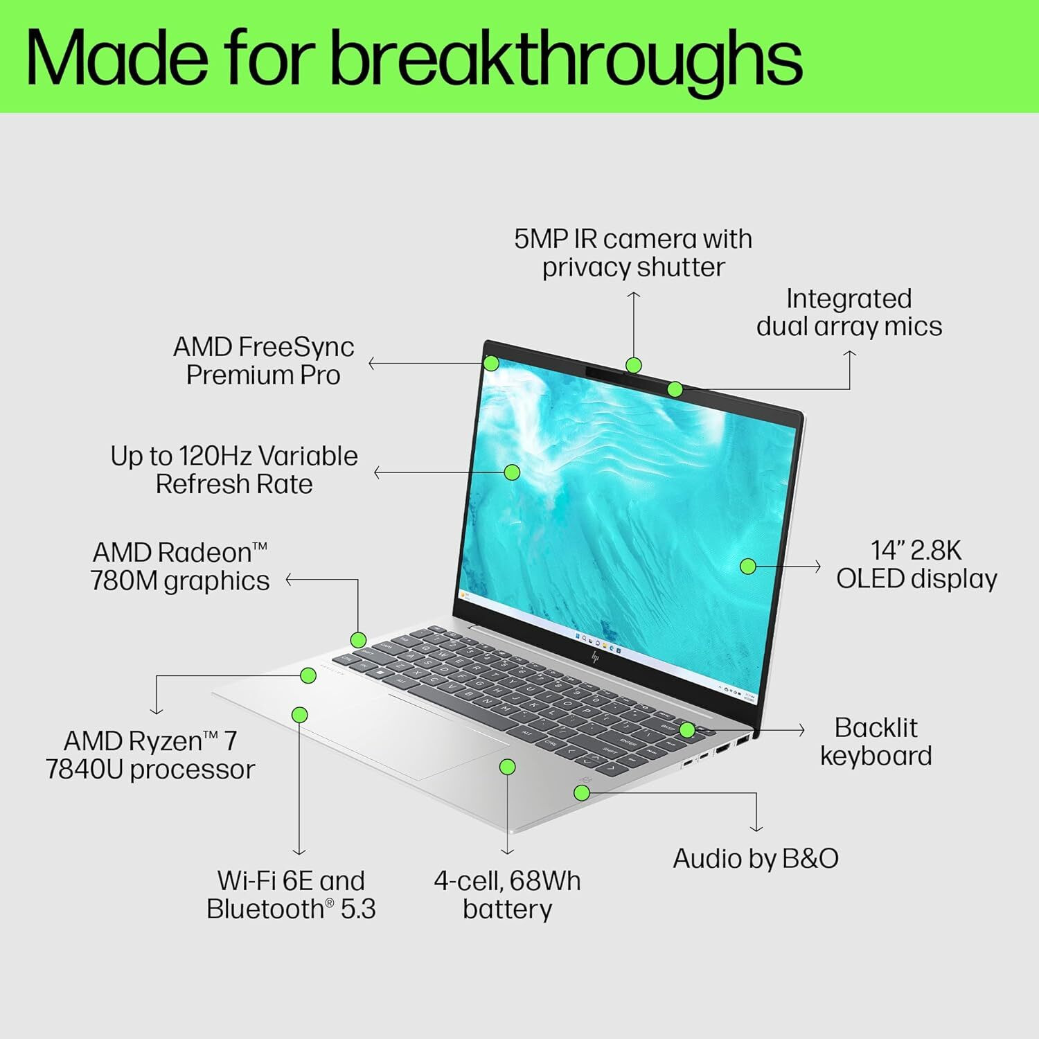 Image of HP Pavilion Plus AMD Ryzen 7 7th Gen 7000 - (16 GB /1 TB SSD /Windows 11 Home) 14-ey0789AU Thin and Light Laptop