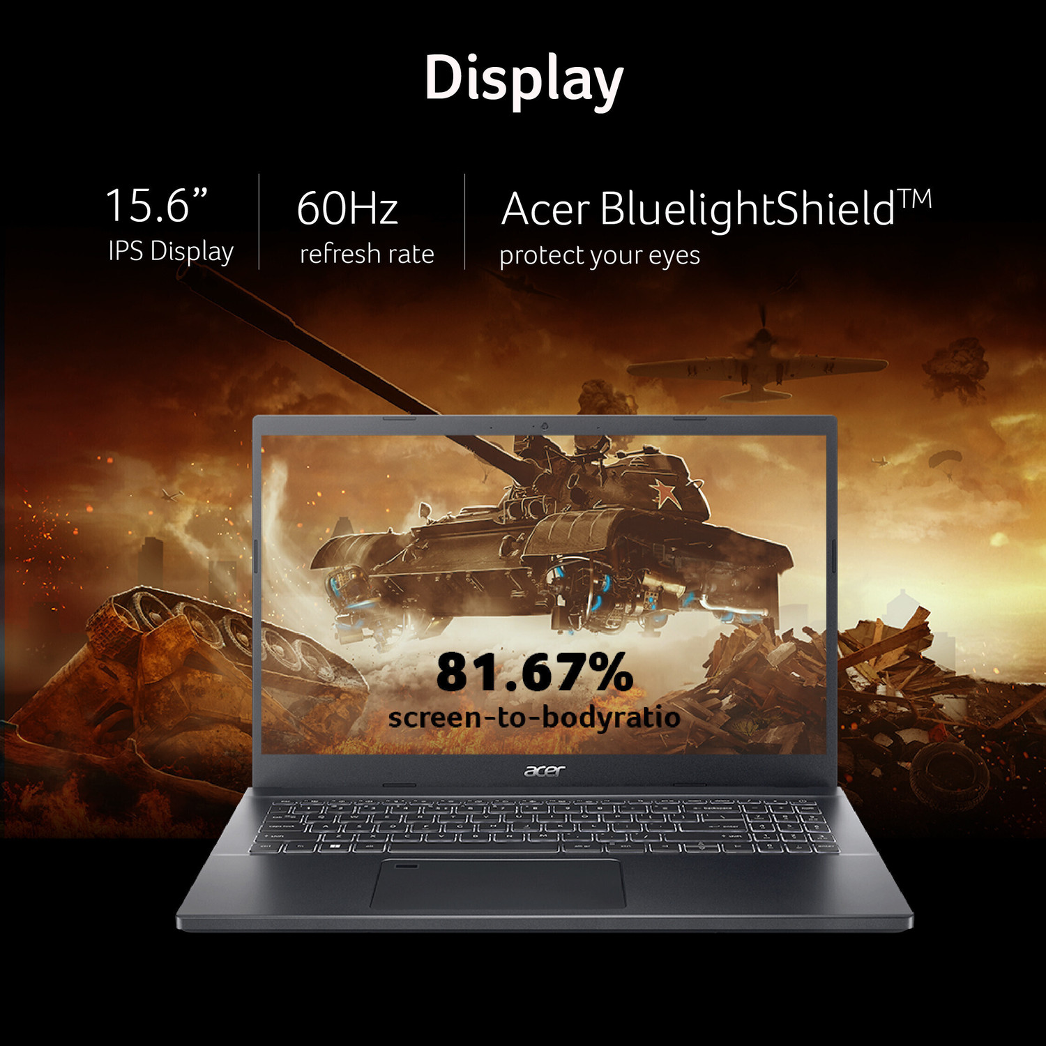 Image of Acer Aspire 7 Intel Core i5 12th Gen 12450H - (8 GB /512 GB SSD /Windows 11 Home /4 GB Graphics /NVIDIA GeForce RTX 3050) A715-76G-562H Gaming Laptop