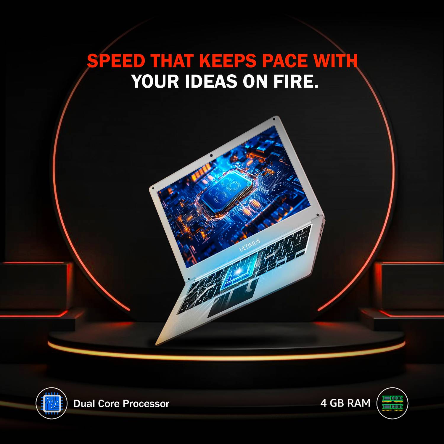 Ultimus Pro Intel Celeron Dual Core 4GB/128GB Laptop - Image 3