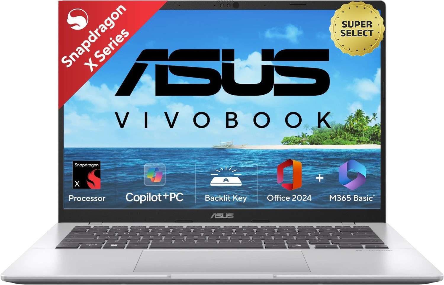 未開封　Snapdragon X　オフィス付　ASUS Vivobook 14 ASUS Vivobook 14 (2025) with Office 2024 + M365 Basic*, Backlit