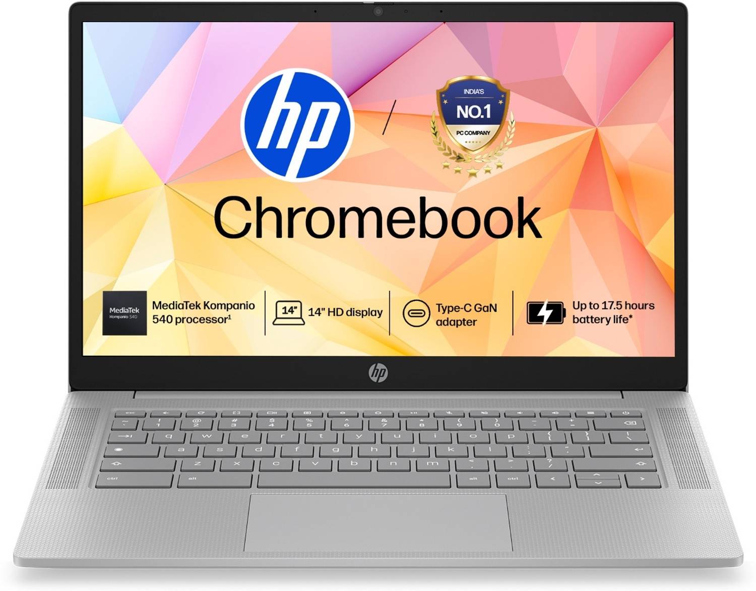 HP Chromebook 14a-nm0004MU Silver - Image 1